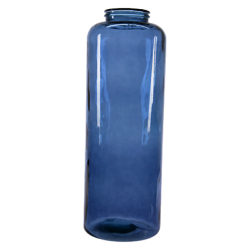Decoris Tall Glass Cylinder Vase, Blue